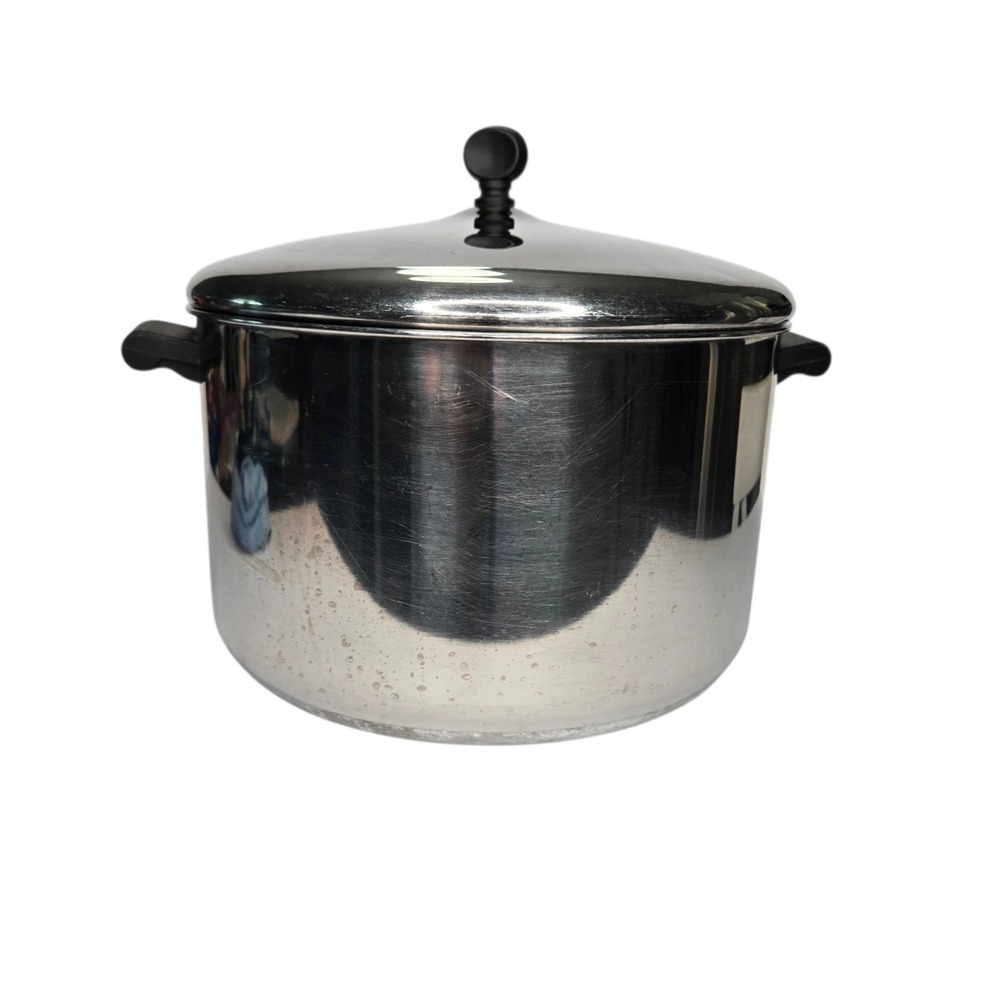 Vintage Farberware 8 Qt Stock Pot Stainless Steel Aluminum Clad USA Soup Pot